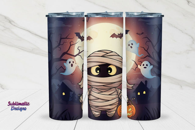Adorable Mummy Halloween Skinny Wrap | Halloween Tumbler Wrap for Sublimation Sublimation Sublimatiz Designs 