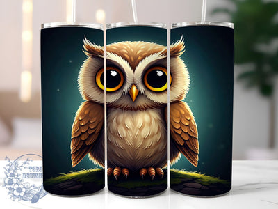 Adorable Owl Valentine Tumbler Wrap, Cute Owl Tumbler, Valentine's Day Decor, 20oz Tumbler Wrap, Owl Love Gift, Adorable Owl Mug, Personalized Valentine Gift, Romantic Owl Design Sublimation ToriDesigns 