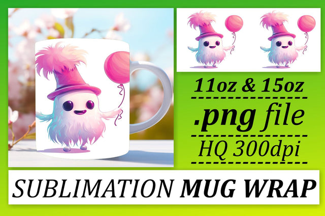 Adorable Pink Halloween Ghosts Mug Wrap 11oz 15oz Sublimation Sublimation afrosvg 