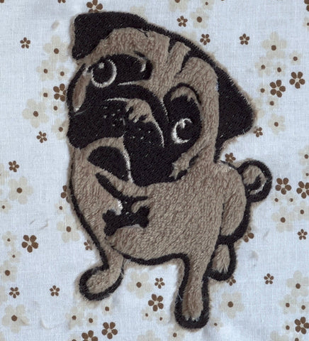 Adorable Pug Applique - Machine Embroidery Design Embroidery/Applique DESIGNS Candles Design 