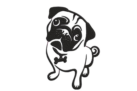 Adorable Pug Applique - Machine Embroidery Design Embroidery/Applique DESIGNS Candles Design 