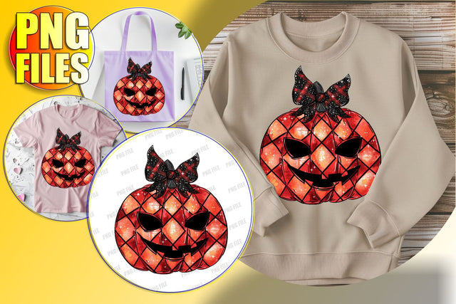 Adorable Pumpkin with Bow Clipart - Sublimation Fall Design Sublimation afrosvg 