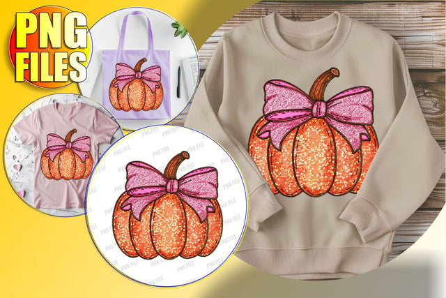 Adorable Pumpkin with Bow Design for Sublimation - Fall PNG Sublimation afrosvg 