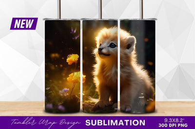 Adorable puppy illuminated by golden light backdrop Sublimation Regulrcrative 