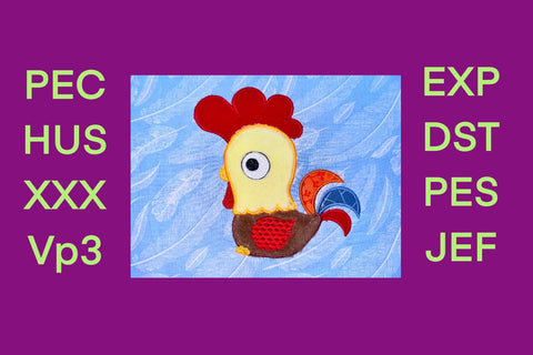Adorable Rooster Appliqué - Embroidery Machine Pattern Embroidery/Applique DESIGNS Candles Design 