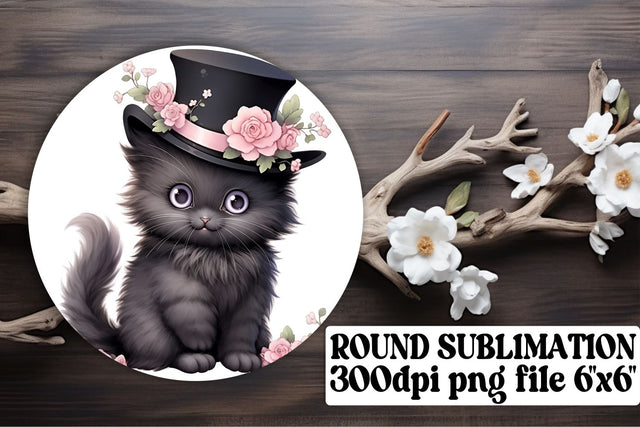 Adorable Round Cat Decorations for Crafting Fun Sublimation afrosvg 