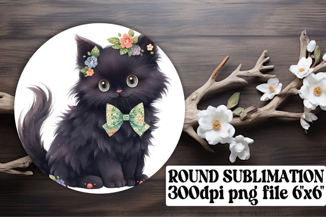 Adorable Round Cat Decorations for Crafting Fun Sublimation afrosvg 