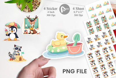 Adorable School Summer Sticker Sublimation artnoy 