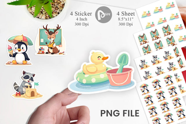 Adorable School Summer Sticker Sublimation artnoy 