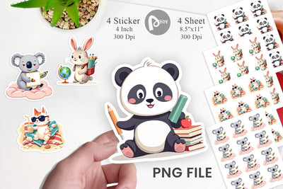 Adorable School Summer Sticker Sublimation artnoy 