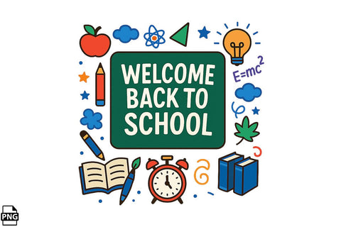 Adorable School Theme Graphics PNG Printable File Sublimation Creativedesigntee 