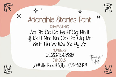 Adorable Stories Font | Handwritten SVG | Cute Kids Letters OTF & TTF for Cricut & Silhouette SVG TonisArtStudio 