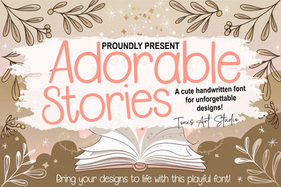 Adorable Stories Font | Handwritten SVG | Cute Kids Letters OTF & TTF for Cricut & Silhouette SVG TonisArtStudio 