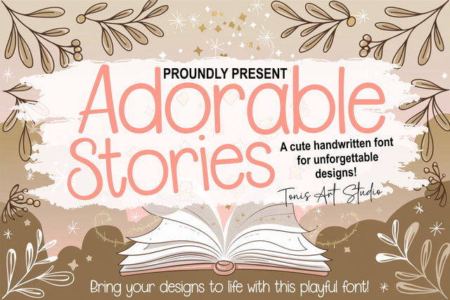 Adorable Stories Font | Handwritten SVG | Cute Kids Letters OTF & TTF for Cricut & Silhouette SVG TonisArtStudio 