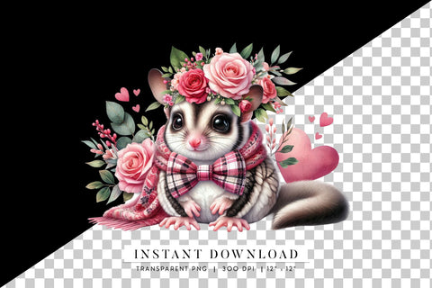 Adorable Sugar Glider Clipart Sublimation BijouBay 