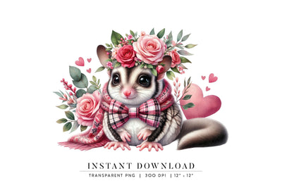 Adorable Sugar Glider Clipart Sublimation BijouBay 