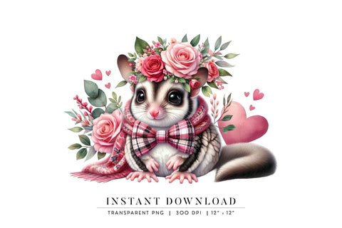 Adorable Sugar Glider Clipart Sublimation BijouBay 