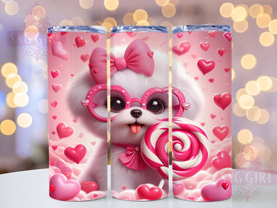 Adorable Valentine Dog Tumbler, Cute Pet Lover, 20oz Tumbler Wrap, Sublimation Design, Puppy Love Wrap, Dog Mom Gift, Valentine Tumbler Sublimation SvggirlplusArt 