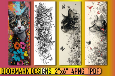 Adorable Watercolor Kitty Bookmarks Await You Sublimation afrosvg 