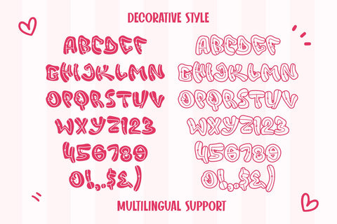 Adore Love - A Charming Outlined Decorative Valentine Font Font Mozzatype 