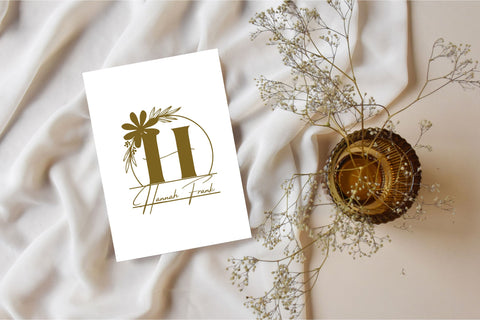 Adorned Petals Line Monogram Font Dm Letter Studio 