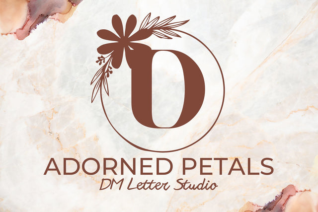 Adorned Petals Monogram Font Dm Letter Studio 