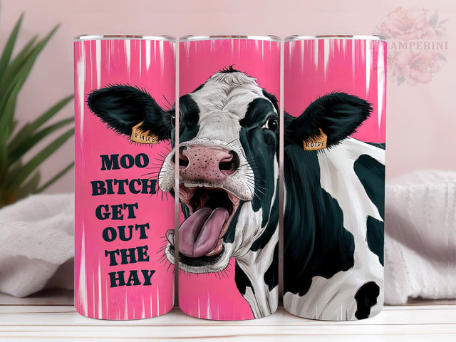 Adult Humor Sarcastic Cow 20oz Tumbler Wrap PNG, Moo Bitch Funny Cow Tumbler Png, Straight & Tapered Tumbler Wrap, Instant Digital Download Sublimation Li Zamperini 
