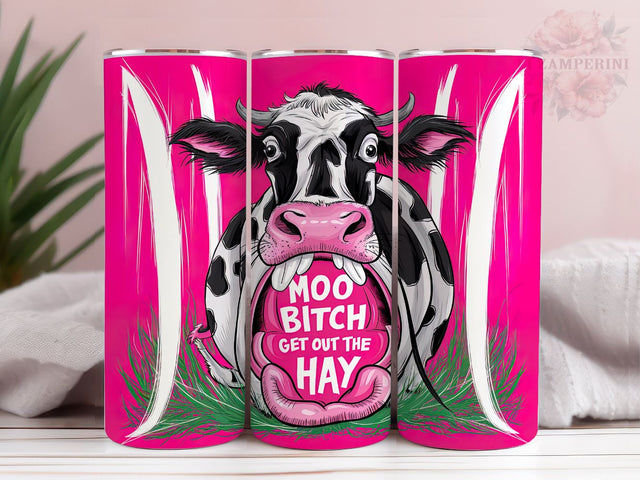 Adult Humor Sarcastic Cow 20oz Tumbler Wrap PNG, Moo Bitch Funny Cow Tumbler Png, Straight & Tapered Tumbler Wrap, Instant Digital Download Sublimation Li Zamperini 