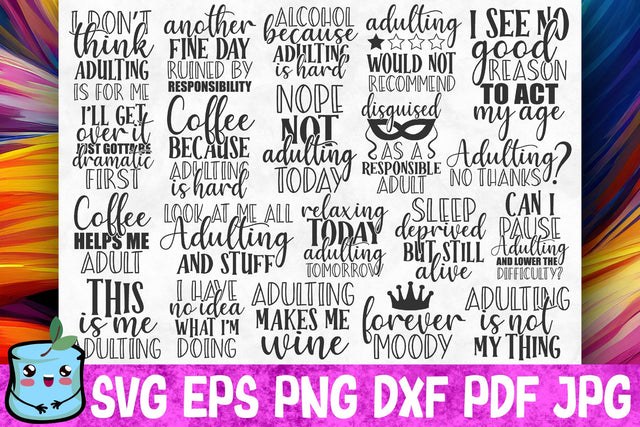 Adulting SVG Bundle SVG MintyMarshmallows 