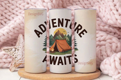 Adventure Awaits 20oz Tumbler Wrap Sublimation DesignSVG 