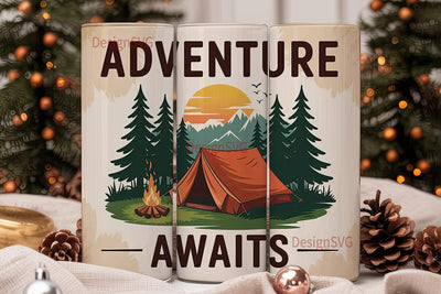 Adventure Awaits 20oz Tumbler Wrap Sublimation DesignSVG 