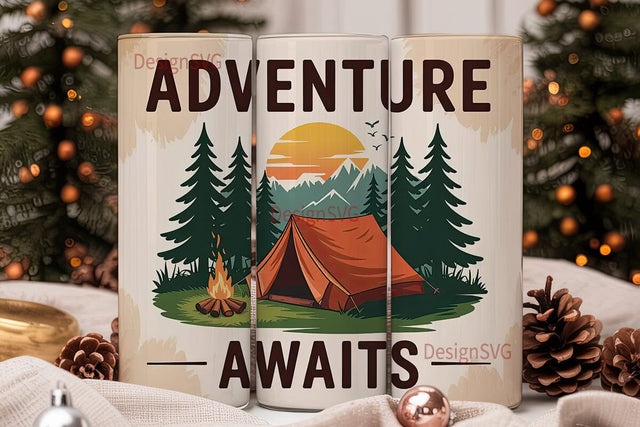 Adventure Awaits 20oz Tumbler Wrap Sublimation DesignSVG 