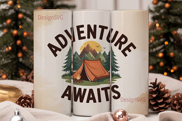 Adventure Awaits 20oz Tumbler Wrap Sublimation DesignSVG 
