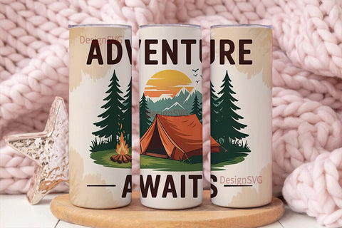 Adventure Awaits 20oz Tumbler Wrap Sublimation DesignSVG 