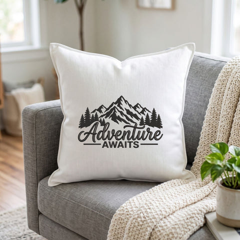 Adventure Awaits Embroidery Design – Mountain Pine Forest Outdoor Camping Hiking Machine Embroidery File Embroidery/Applique DESIGNS PatternFeed8 