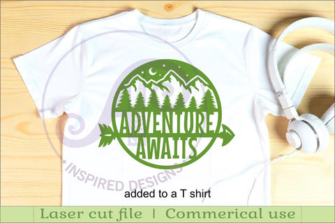 Adventure awaits mountains wall art sign, SVG file. vector SVG APInspireddesigns 