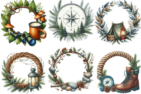 Adventure Camping Frame PNG Bundle Sublimation SVGista 