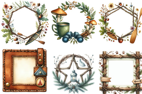 Adventure Camping Frame PNG Bundle Sublimation SVGista 