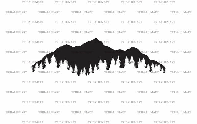 Adventure design (mountain landscape and the forest) SVG TribaliumArtSF 