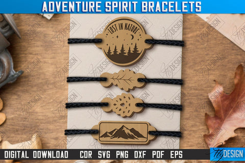Adventure Spirit Bracelets Laser Cut Bundle | Bracelet Charm | Accessories | Camper Design | CNC Files SVG Fly Design 