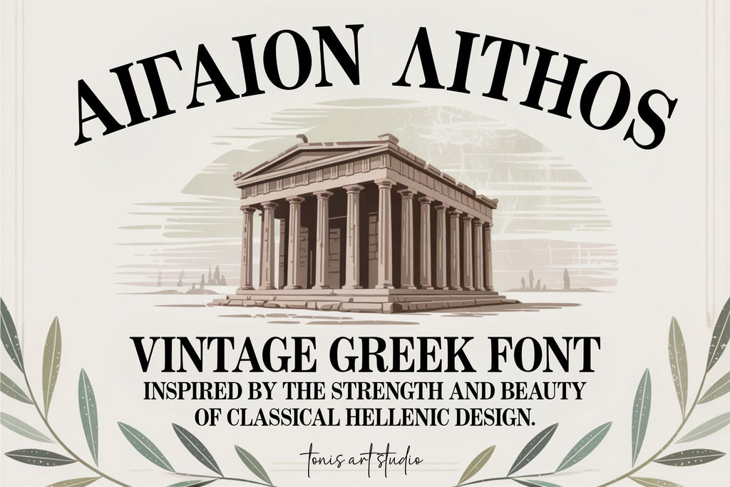 Aegean Stone Greek Font – Classical Serif Display Typeface - So Fontsy