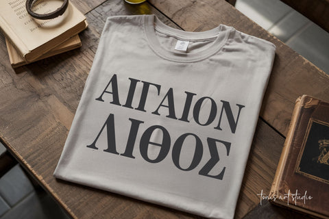 Aegean Stone Greek Font – Classical Serif Display Typeface SVG TonisArtStudio 