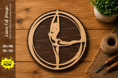 Aerial Yoga Pose SVG | Gymnast Silhouette Laser Cut File | Glowforge CNC DXF PNG EPS SVG Regulrcrative 
