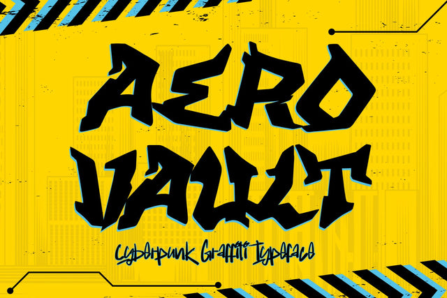 Aero Vault - Cyberpunk Graffiti Font Font Mozzatype 