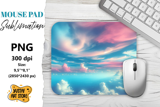 Aesthetic Cloud mouse pad sublimation. Sublimation Yustaf Art Store 