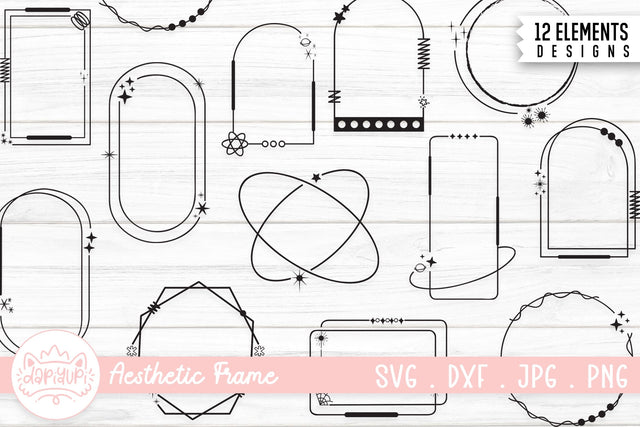 Aesthetic Frame Minimal Element Set Clipart Bundle SVG dapiyupi store 