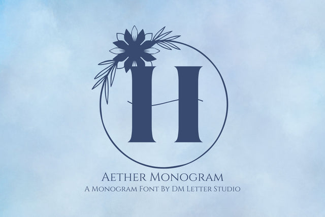 Aether Monogram Font Dm Letter Studio 