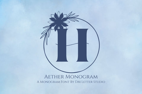 Aether Monogram Font Dm Letter Studio 