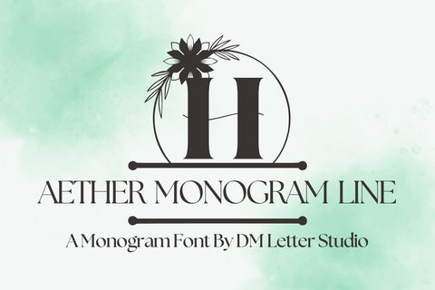 Aether Monogram Line Font Dm Letter Studio 