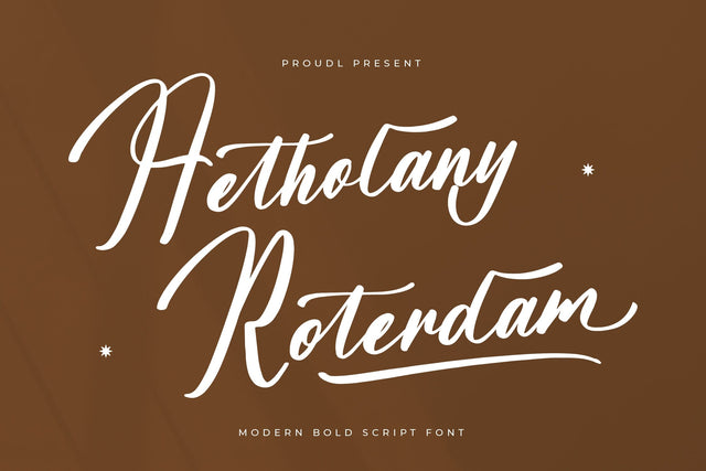 Aetholany Roterdam - Modern Bold Script Font Font Letterena Studios 